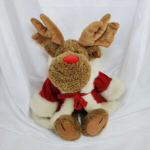 Boyds Bears "Irwin Mooseltoe" #917296 Christmas moose Santa w/Coat 12" Plush